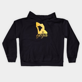 Shiny Gold Yoga pose no.1 with type Kids Hoodie